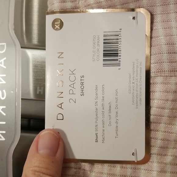 💕DANSKIN💕 PJ Prints & Solid Ribbed PJ Shorts 2Pk Pink & Gray Pattern XL NWT - Picture 6 of 7